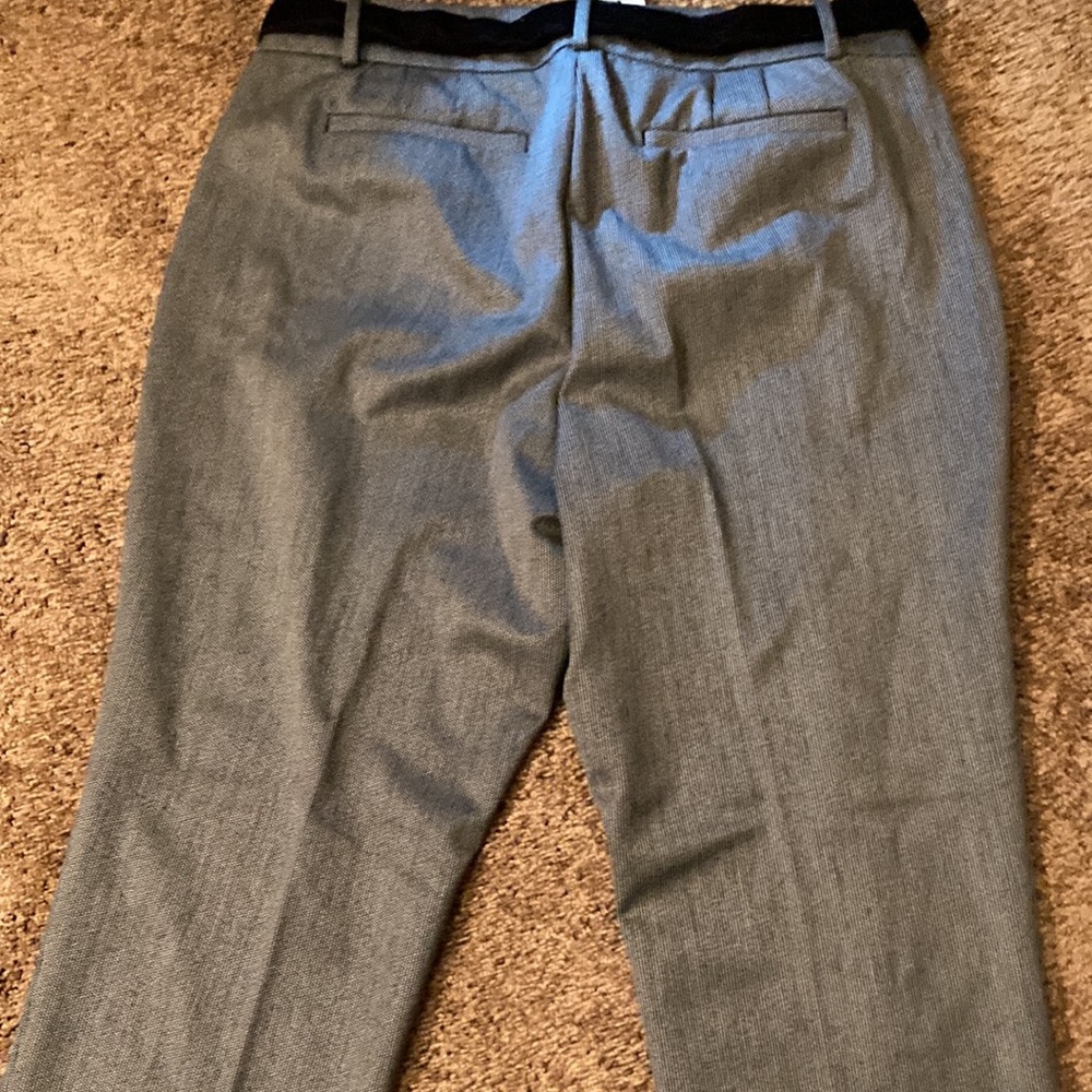 LOFT. SHARP LOOKING BLACK/WHITE PETITE “JULIE” PANTS WITH VELVET TIE! Size 12 P - Picture 8 of 8